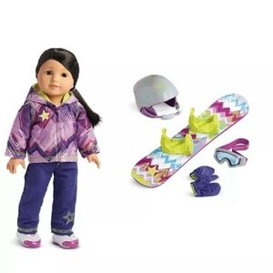 American Girl Star of the Slopes FULL Outfit + Snowboard and Accessories!